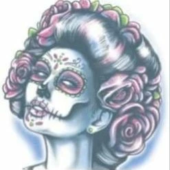 Carnival Products Temporary Tattoos Senora Muerte Day Of The Dead Tattoo