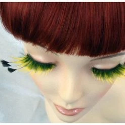 Carnival Products Eyelash - Black/Yellow With Feather Tips