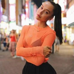 JD Party Long Sleeve Fishnet Top Fancy Dress Costumes