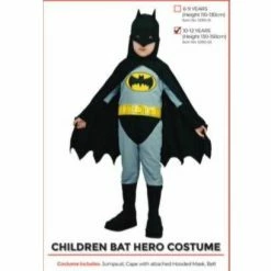 JD Party Fancy Dress Costumes Bat Hero - Child