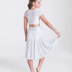 Studio 7 Dancewear Attitude Sequin Crop Top | White