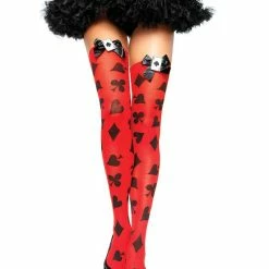Leg Avenue Over Knee Socks - Playing Cards Legwear / Hosiery
