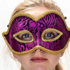 Maya Lulu Masks & Masquerade Mask - Black/Purple Brocade