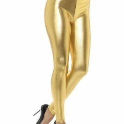JD Party Pants & Leggings Metallic Leggings - Gold