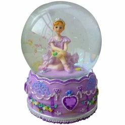 Cotton Candy Musical Snowglobe - Purple Ballerina