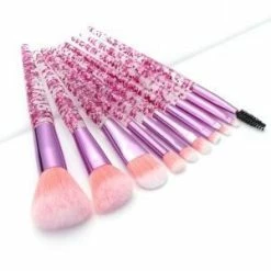 KySienn Pink Glitter Makeup Brush Set - 10pce Gifts