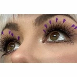 Carnival Products Eyelashes - Black With Purple Feather Tips Eyelashes - False Lashes