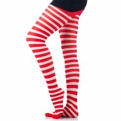 Smiffys Red & White Stripe Stockings - Children