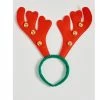 JD Party Large Antler Headband - Red Ears, Green Headband