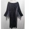 Upstage Dancewear & Costume Factory Ex-Hire Costume Black Crush Velvet Dress With Lace Sleeve Details