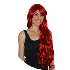 Upstage Dancewear & Costume Factory Wig - Deluxe Mermaid Long Red With Fringe Wigs