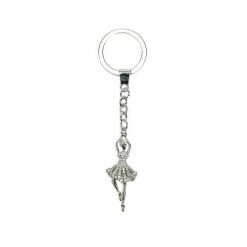 Mad Ally Ballerina Keyring - Silver Diamonte