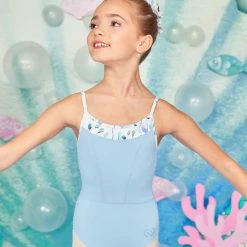 Claudia Dean ALICE LEOTARD - MERMAID RIBBED BLUE & AQUAVINE