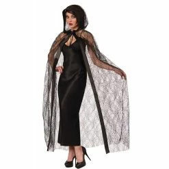 Forum Novelties Hooded Spider Web Cape Vests, Waist Coats, Capes.