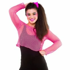 JD Party Long Sleeve Fishnet Top Fancy Dress Costumes
