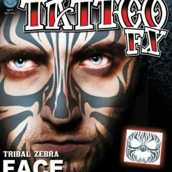 FX Tinsley Tattoo FX - Tribal Zebra Face Halloween Costumes, Accessories, Makeup