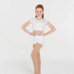 Studio 7 Dancewear Attitude Sequin Crop Top | White