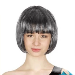 JD Party Bob Cut Wig - Grey