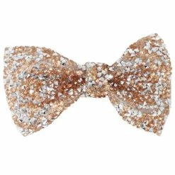 Pink Poppy Encrusted Gemstone Bow Snap Clips