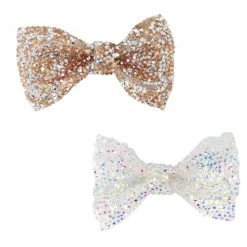 Pink Poppy Encrusted Gemstone Bow Snap Clips