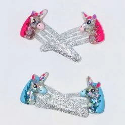 Pink Poppy Hair Clips - Unicorns Hair Accessories