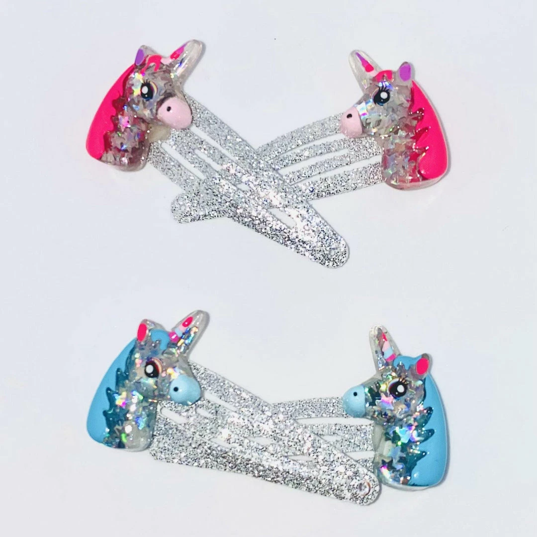 New ✔️ Pink Poppy Hair Clips - Unicorns Hair Accessories 🔔 1 Pink Poppy Hair Clips - Unicorns Hair Accessories