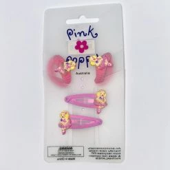 Pink Poppy Hair Accessories Ballerina Hair Clips - 2 Clips 2 Hairties