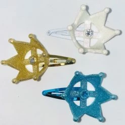 Pink Poppy Hair Clips - Glitter Crowns