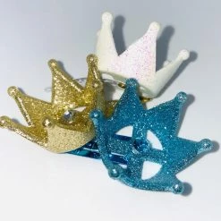 Pink Poppy Hair Clips - Glitter Crowns