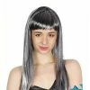 JD Party Wigs Long Straight Wig With Fringe - Grey