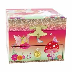 Pink Poppy Unicorn & The Pixie Fairy Small Musical Jewellery Box