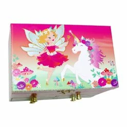 Pink Poppy Gifts Unicorn & The Pixie Fairy Medium Musical Jewellery Box