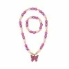 Pink Poppy Butterfly Skies Necklace & Bracelet Set Gifts
