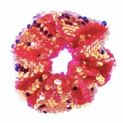 Pink Poppy Colour Burst Sequin Scrunchie Hair Accessories