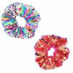 Pink Poppy Colour Burst Sequin Scrunchie Hair Accessories