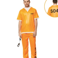 JD Party Orange Inmate Prisoner Set | Adult