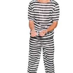 JD Party Adult Prisoner Man Costume Fancy Dress Costumes