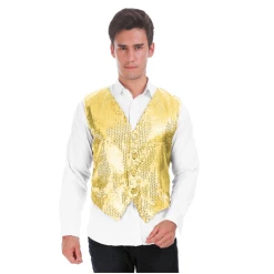 JD Party Adult Sequin Waistcoat Vest
