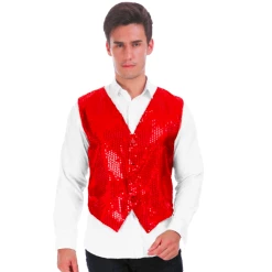 JD Party Adult Sequin Waistcoat Vest