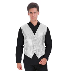 JD Party Adult Sequin Waistcoat Vest