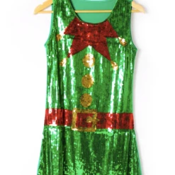 JD Party Elf Sequin Dress Fancy Dress Costumes