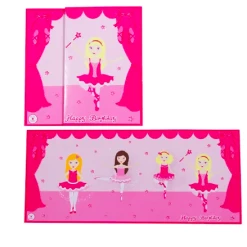 Pink Poppy Birthday Card - Ballerina