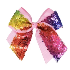 Pink Poppy Rainbow Sequin Bow
