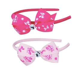 Pink Poppy Hair Accessories Headband - Ballet Print Bow