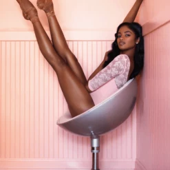 Eleve Dancewear Vinzant Blossom Peach Lace Leotard