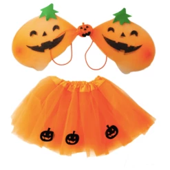 JD Party Tutus & Tutu Skirts Halloween Pumpkin Wings & Tutu Set