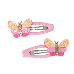 Pink Poppy Butterfly Skies Hair Clips Hair Accessories