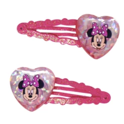Pink Poppy Disney Minnie Mouse Heart Gem Snap Hairclips