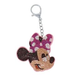 Pink Poppy Disney Minnie Mouse Rhinestone Key Ring Gifts