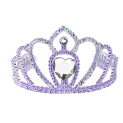 Pink Poppy Hair Accessories Princess Hearts Glitter Crown